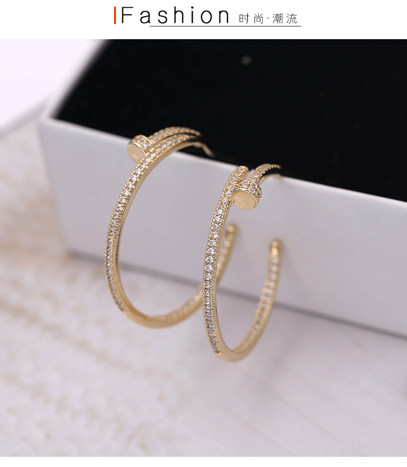 Fashion 925 Silver Needle Earrings Korean Simple Earrings New Large Circle Exaggerated Earrings Wholesale Nihaojewelry display picture 10