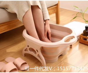厂家塑料折叠足浴盆2019创意新款折叠洗脚盆家用按摩脚盆神器批发