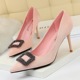 963-1 Korean version banquet shoe women's wedding shoe slim high heel suede surface shallow slim pointed water drill buckle single shoe high heel shoes