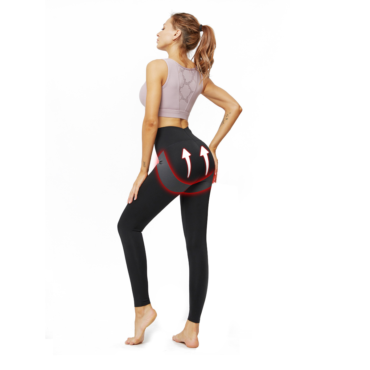pantalones de yoga de secado rápido elásticos de cintura alta NSLX22018