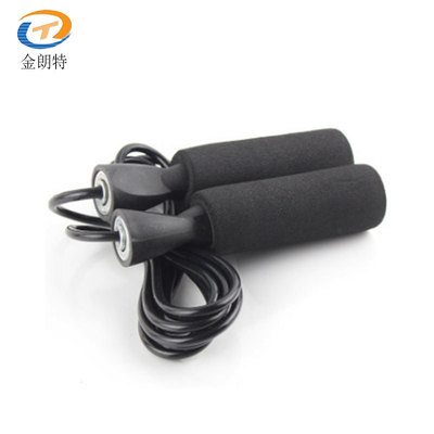 低价批发海绵手柄塑料跳绳 学生体育用品粗细φ5MM轴承跳绳