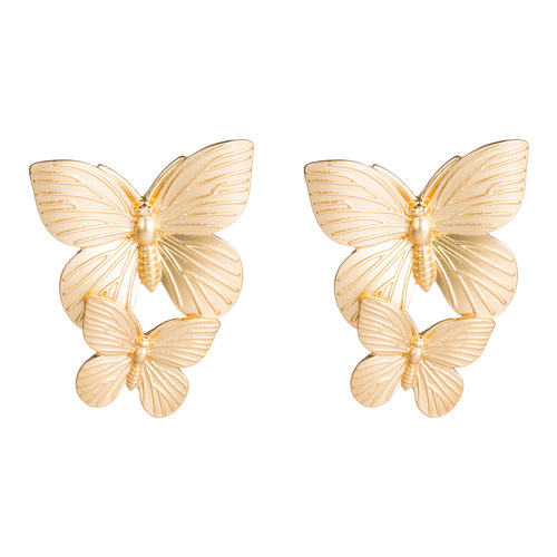Two butterfly earrings earrings new metallic female euramerican fashion temperament earrings cold wind