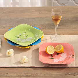【个性四方点心盘】创意日式陶瓷盘子 酒店家用实用果盘餐具定制