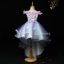 花童礼服公主裙春季新款一字肩花童钢琴演出服女童主持人儿童礼服