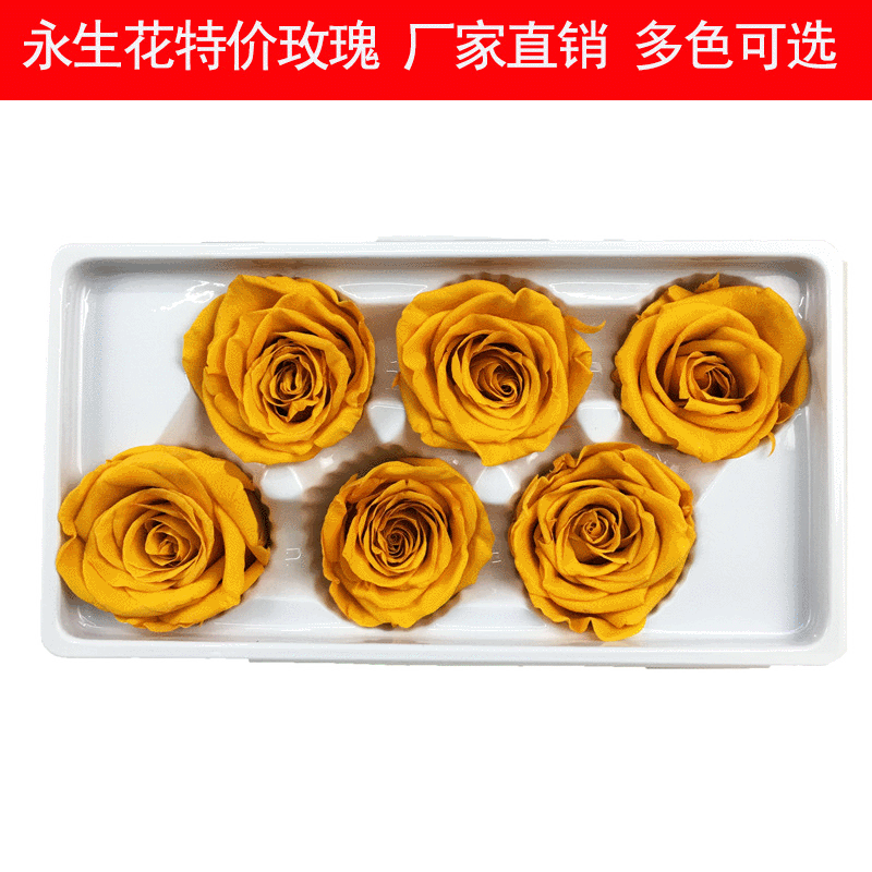 精品A級特價5-6CM永生玫瑰花禮盒 永生花鑰匙扣車挂花材 保鮮花