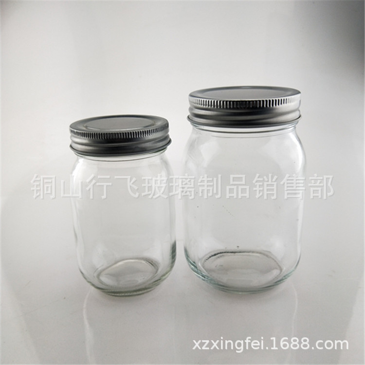 方圆罐头瓶梅森玻璃杯水果沙拉杯手工果酱瓶蜂蜜密封罐燕窝慕斯瓶