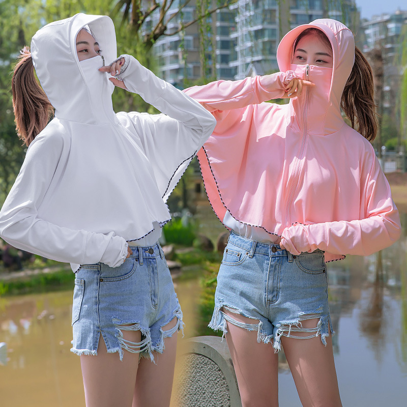 2020新款女夏骑行防晒神器披肩衣服冰丝遮阳脸部防紫外线一件代发|ru