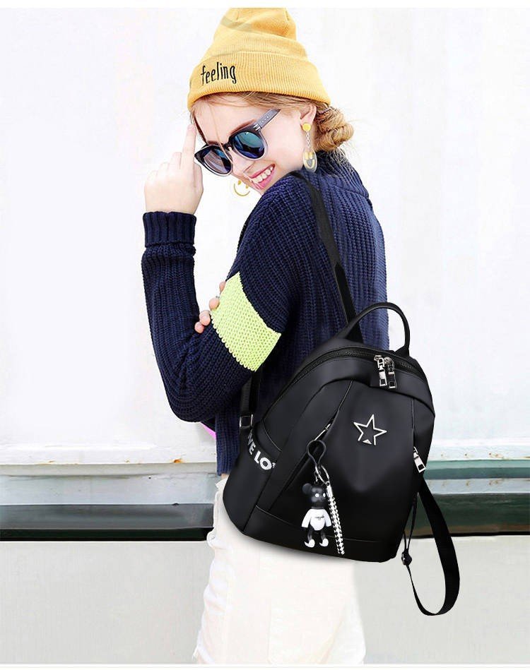 339g Weight Polyester Lining Material Women's Bags Five-pointed Star Oxford Cloth Backpack