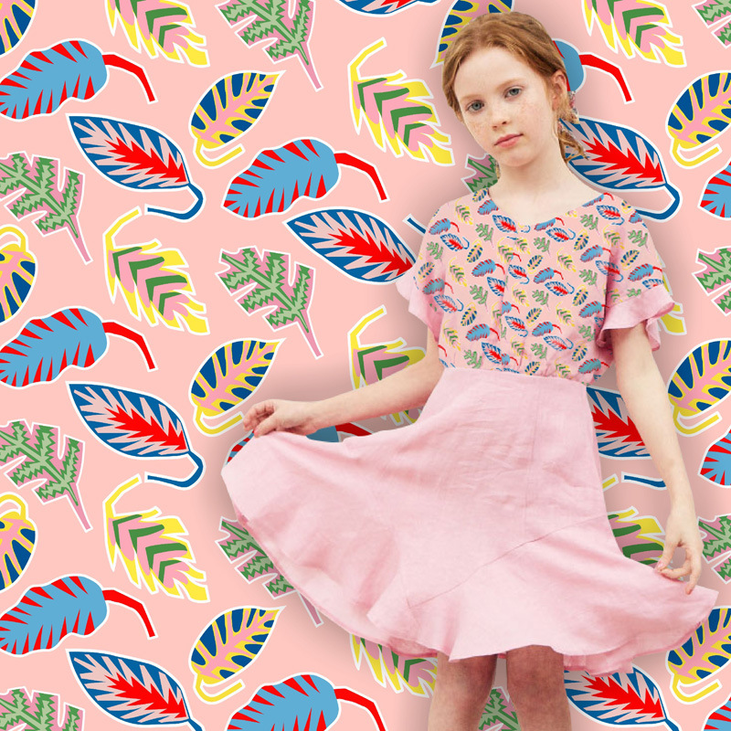 春夏秋款印花，男女童装，色彩鲜艳加工定制