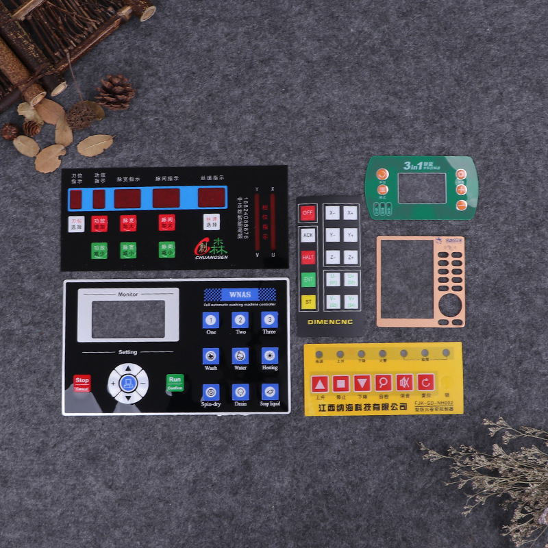 厂家现货PVC薄膜面板定做 立体凹凸标签 家用电器标志标贴