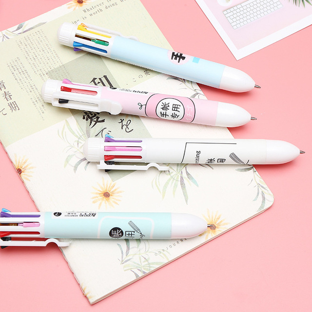 创意8色按动圆珠笔0 7mm彩色原子笔子按动弹头塑料卡通手账笔pen 价格 厂家 哪里买 我有货 B 5yoho Cn