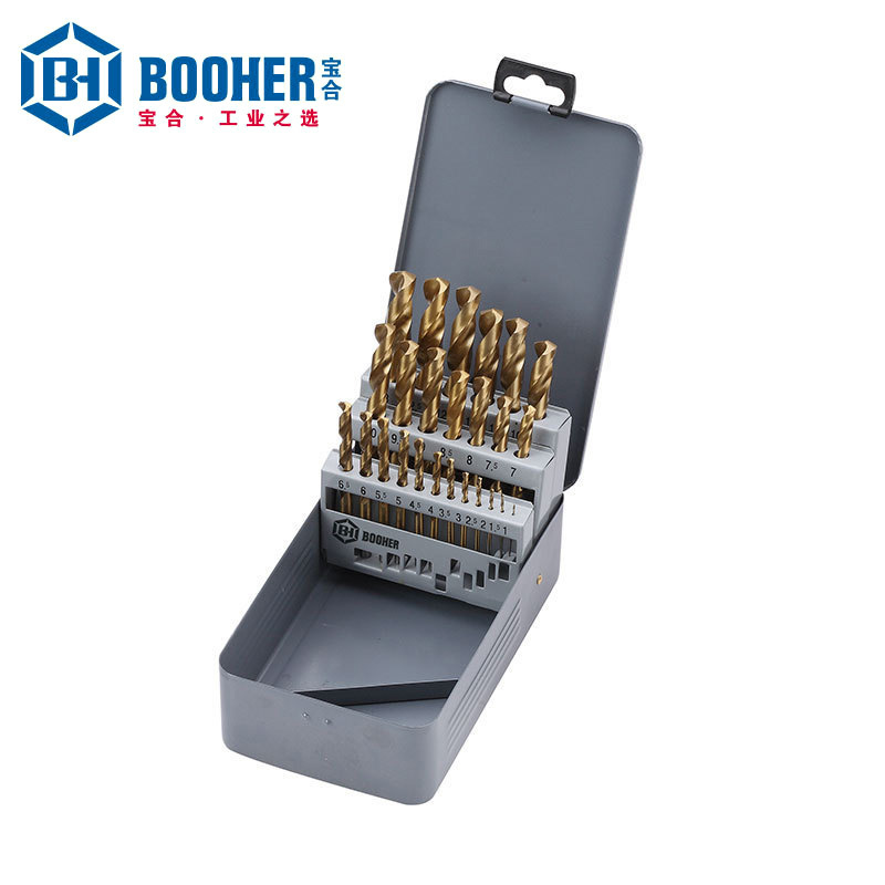 Booher宝合工具 25件套高速钢镀钛直柄麻花钻 BH1400204