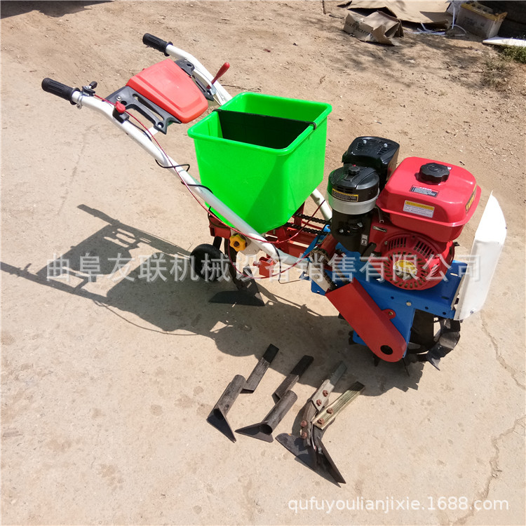 玉米免耕播种机 小型手推玉米地施肥播种机 汽油单行施肥播种机58