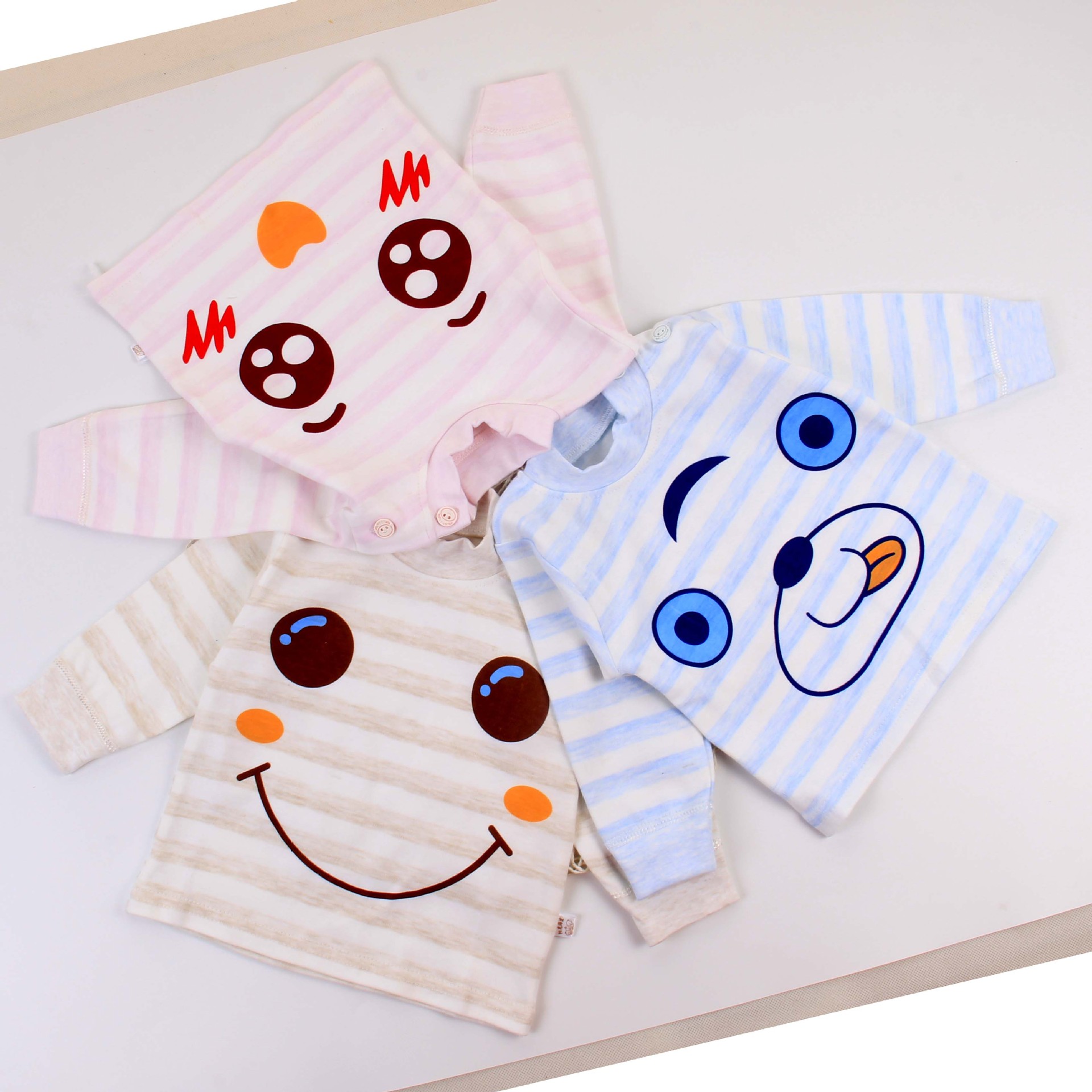 清仓处理 2019秋冬款纯棉打底衫婴幼儿0-3岁宝宝彩棉套头肩扣秋衣|ms