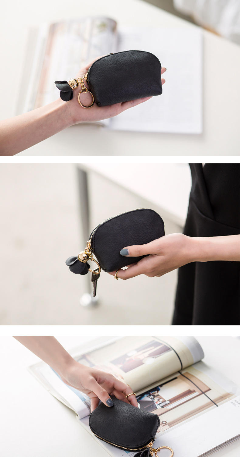 41g Weight Polyester Lining Material Zipper Closure Type Coin Purse Bags Type 1 Piece Quantity Daily Occasion Pu Leather Material Solid Color Pattern All Seasons Season Women's Gender Simple Style Style Dumpling Shape Shape Women's Solid Color Pu Leather Zipper Coin Purses 8