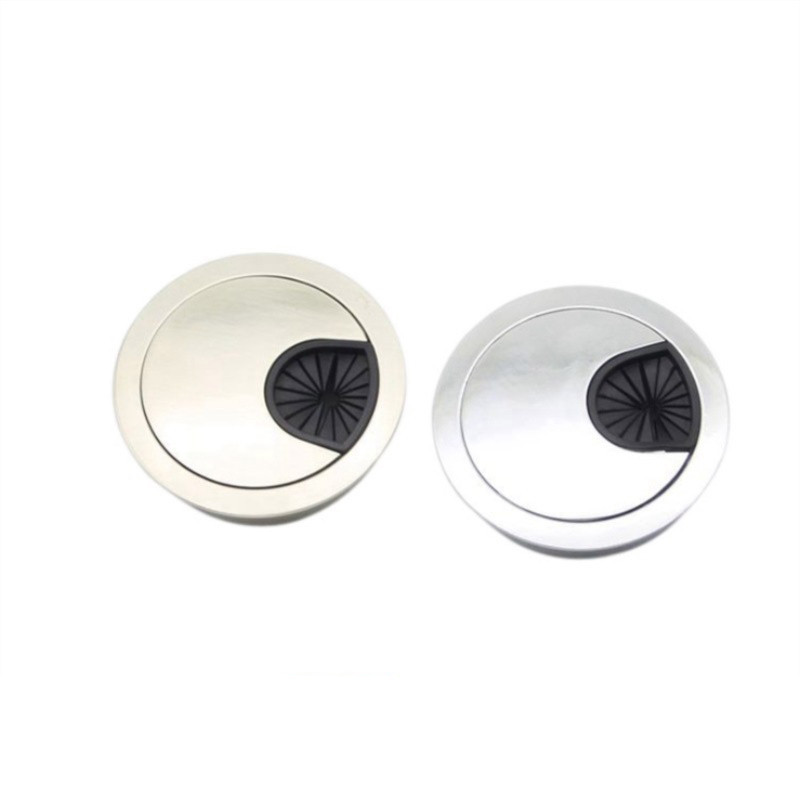 锌合金穿线盒 圆形走线盒加厚穿线孔 电脑桌面线孔盖五金配件