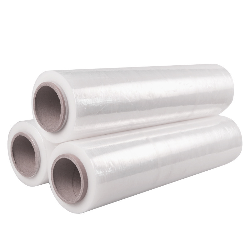 Película estirable industrial de PE ancho 50cm película de plástico película estirable transparente embalaje fresco embalaje rollo grande al por mayor