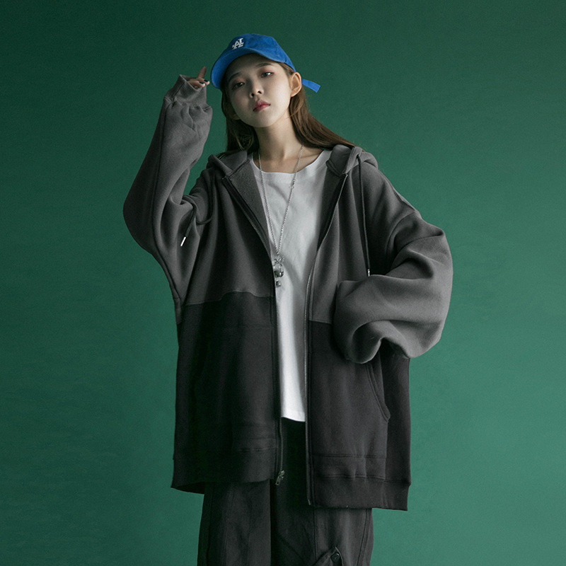 外套卫衣女秋冬2020新款韩版女学生加绒加厚宽松拉链运动开衫潮