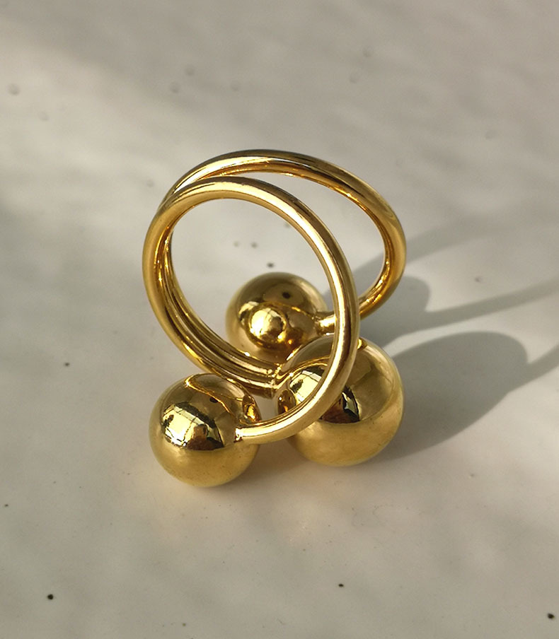 Women'S Gender Fashion Geometric Copper 18k Gold Plated Open Ring In Bulk