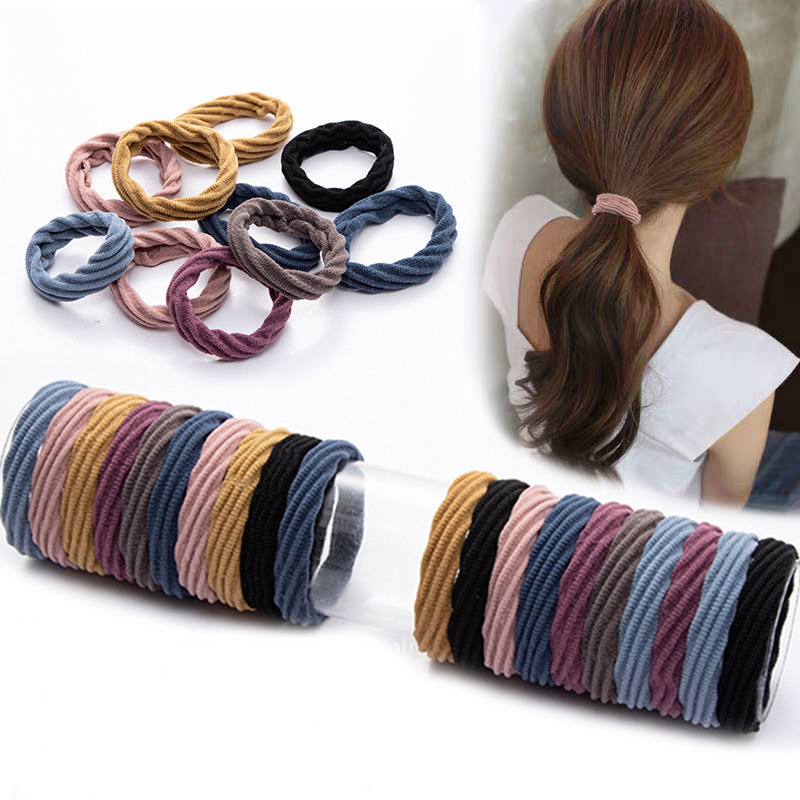 Korean Style High Elastic Rubber Hair Tie Seamless Thick Hair Rope Ornament display picture 1