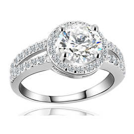 随变  韩版微镶圆锆情侣戒指 女士八心八箭锆石戒指 首饰品礼物