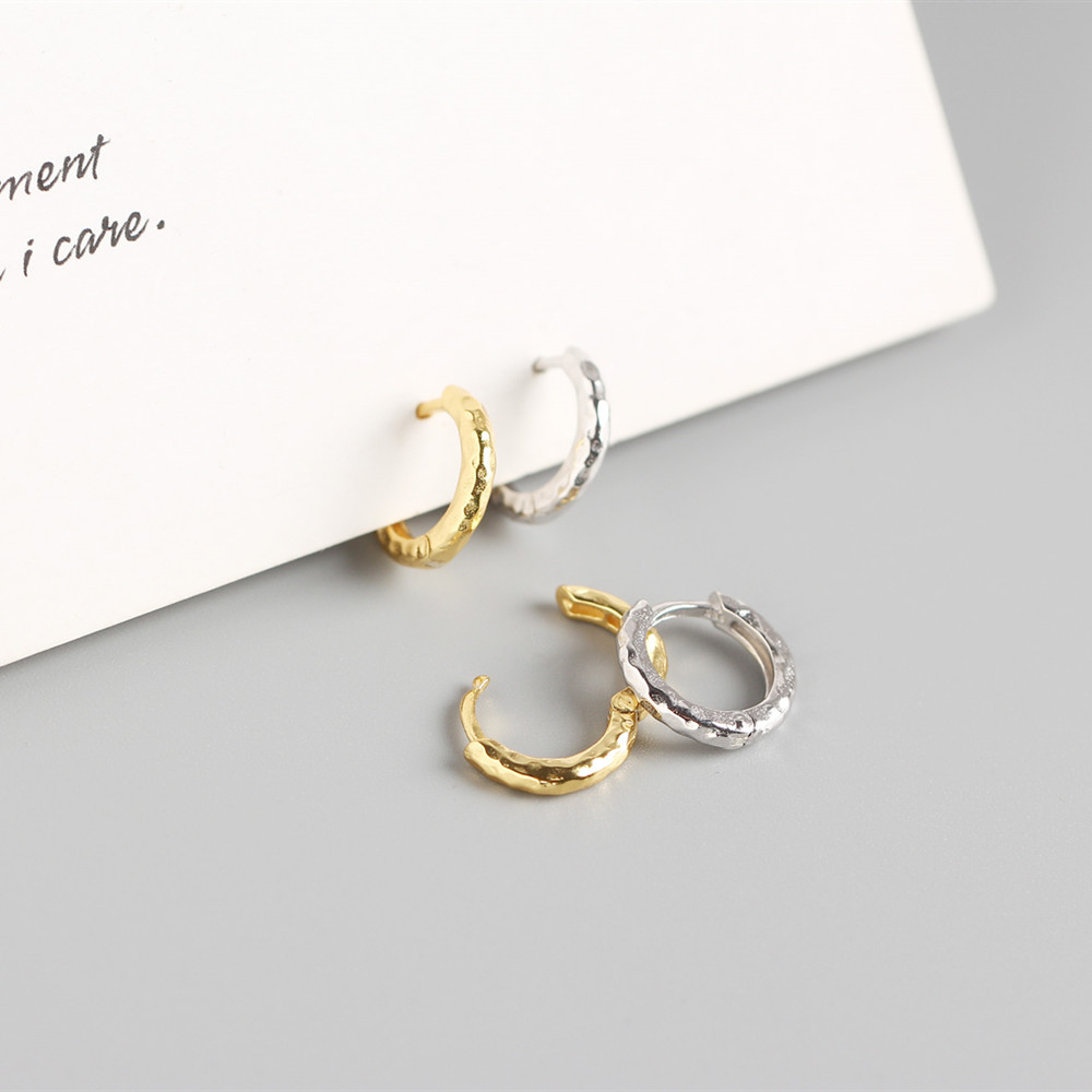 3g Weight No Inlaid Inlay Material Earrings Classification Wedding, Travel Occasion Geometric Pattern Unisex Gender Plating Design Fashion Style White, Gold Color Yhe0151 S925 Sterling Silver Baroque Style Geometric Irregular Pattern Earrings 4