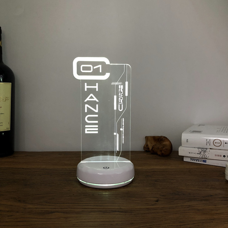 originality gift Colorful Night light indicator decorate Number plate remote control luminescence Acrylic charge Bar table lamp
