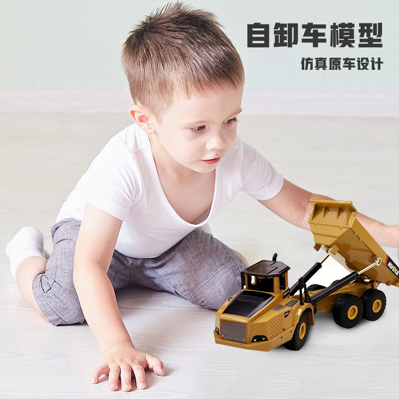 Huinuo static alloy engineering car static model car without electric function dump truck alloy toy car