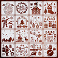 圣诞节绘画模板Merry Christmas DIY手账模板 亚马逊热销绘画模板