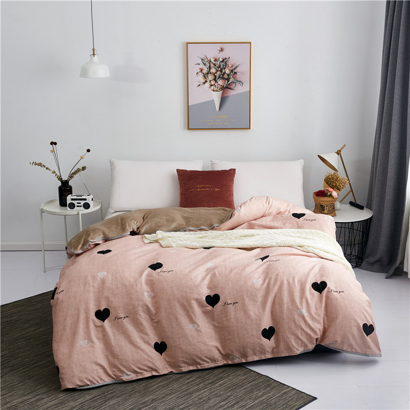 秋冬款棉绒单被套A版全棉B版法兰绒保暖多规格AB版棉绒保暖被套|ms