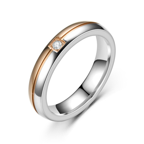 Factory direct sales Men's and Women's Accessories Titanium Steel Couple Rings Proposal Rings Black Rose Gold Diamond Rings