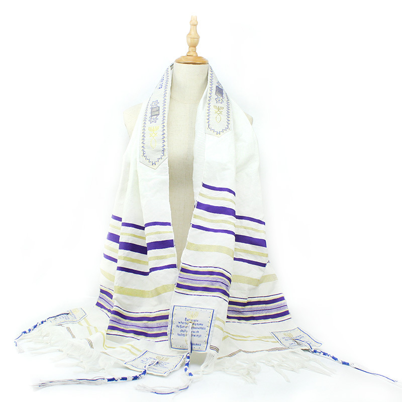 Unisex Formal Simple Style Stripe Polyester Shawls display picture 13
