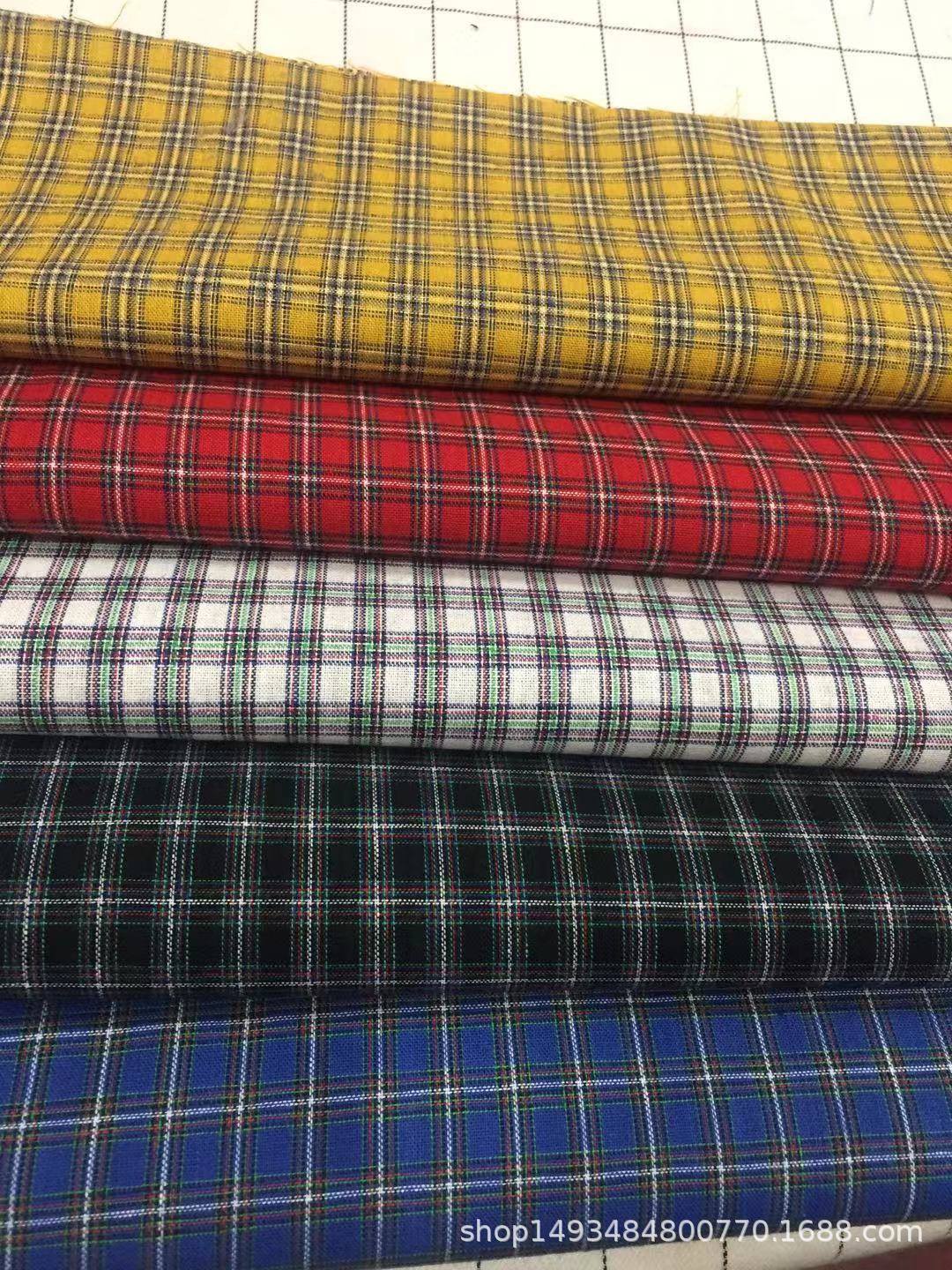 全棉色织梭织彩色小格子童装面料女装面料现货供应量大从优现货