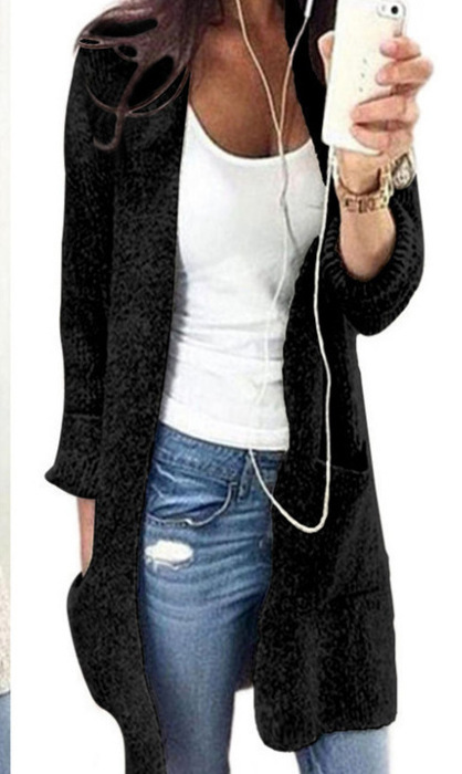AliExpress popular 2023eBay nueva moda suelta cardigan manga larga Mediados de longitud punto ropa de mujer de comercio exterior