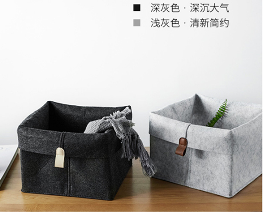 Fábrica al por mayor fieltro caja de almacenamiento cesta durable multifuncional ropa papelería almacenamiento cesta