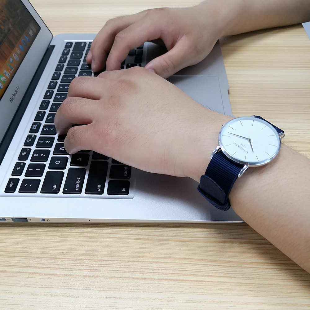 Chronos Quartz Watch For Men, Stylish Simple Nylon Strap Design_voghion.com