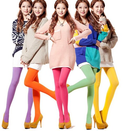 Spring candy-colored slim leggings with tights, anti-pick tights, 120D tights