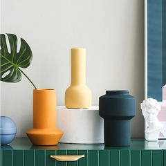 Morandi color Nordic style creative ins ceramic dried flower vase living room flower arrangement modern simple decorative ornaments