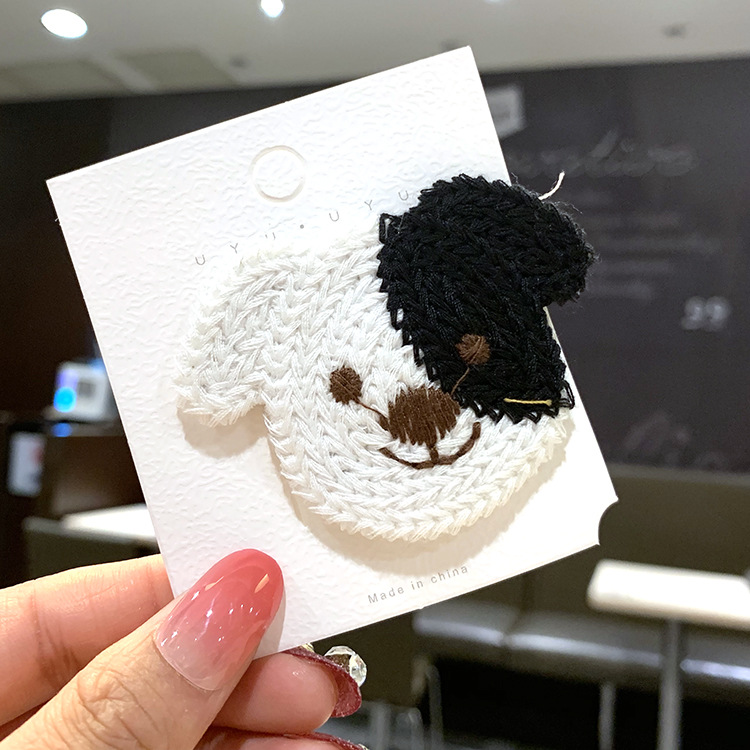 Korean Wool Embroidery Cute Cartoon Small Animal Hair Clip Fashion Side Hair Clip Bangs Clip Bb Clip display picture 9