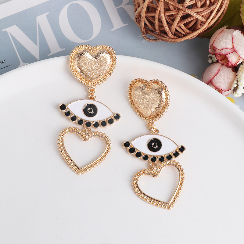 Alloy Geometry Devil's Eye Earrings display picture 9