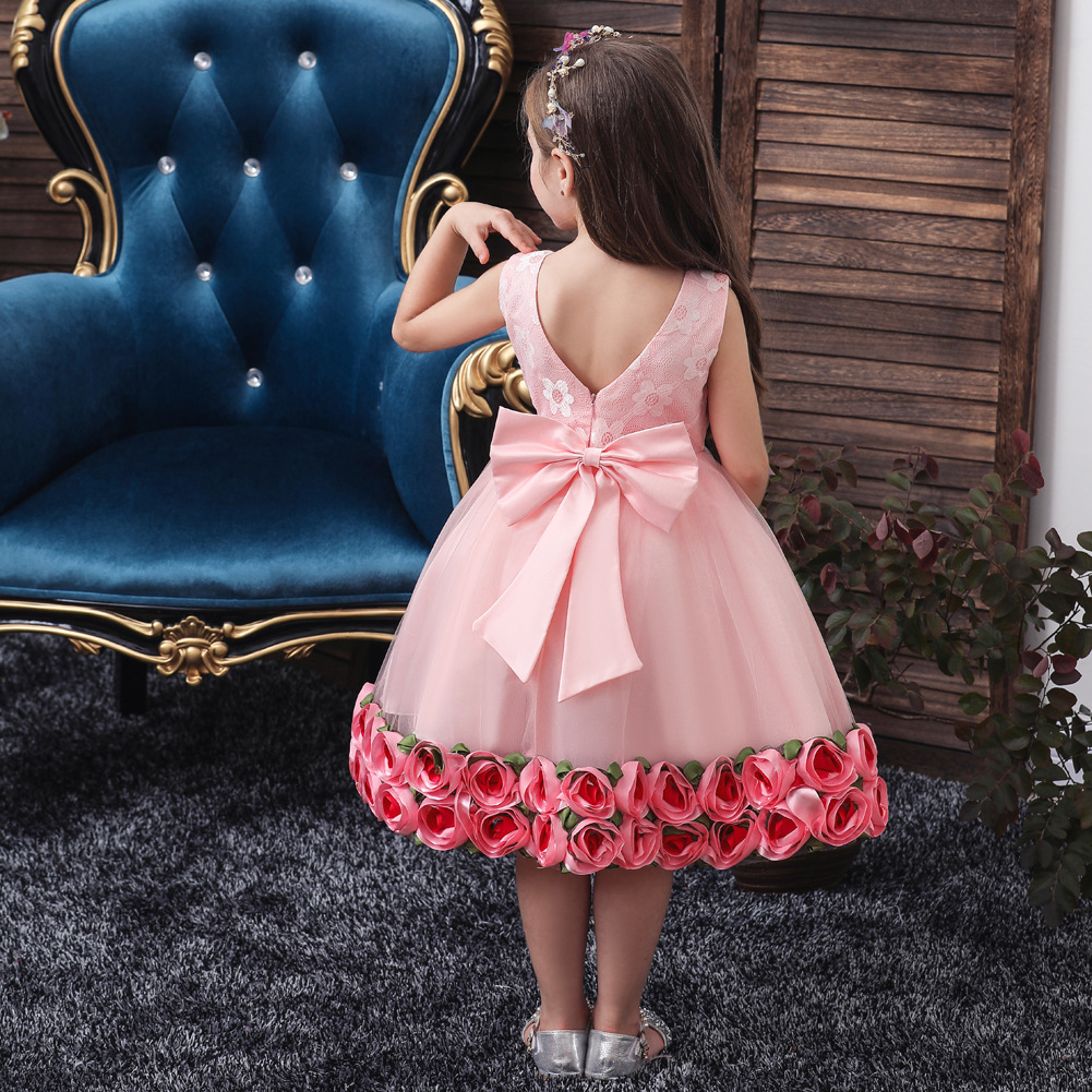 Children's Dress Girl Pettiskirt Hem Flower Costume Flower Girl Skirt Baby Year-old Wash Dress display picture 22