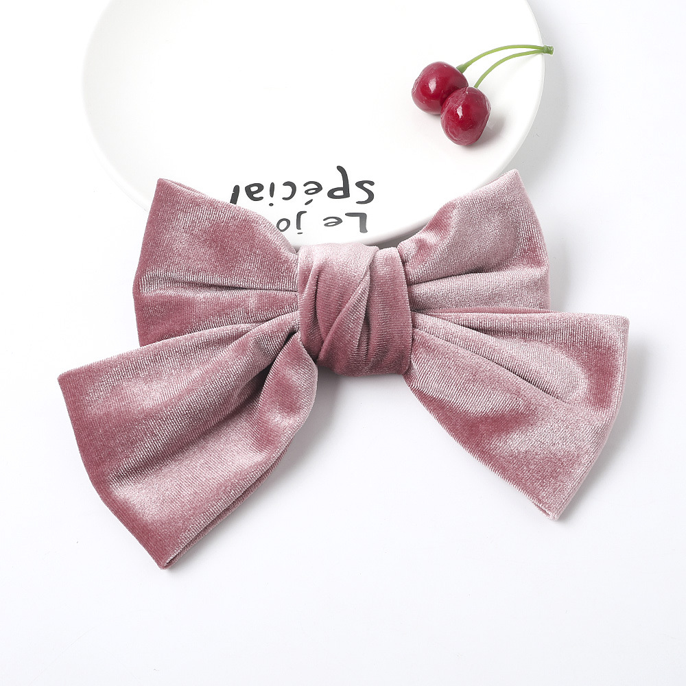 New Fashion Korean Velvet Bow Hairpin Velvet Gold Velvet Cloth Spring Clip Nihaojewelry Wholesale display picture 6