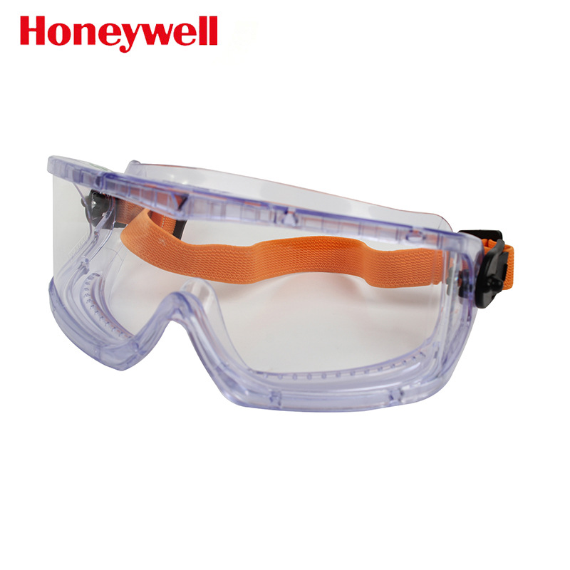 霍尼韦尔1007506 V-maxx 聚醋酸酯防化镜片 防雾护目镜 橡胶头带