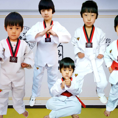 Pure cotton throughout spring and summer Tae Kwon Do children adult Long sleeve Short sleeved men and women Tae Kwon Do Training clothes