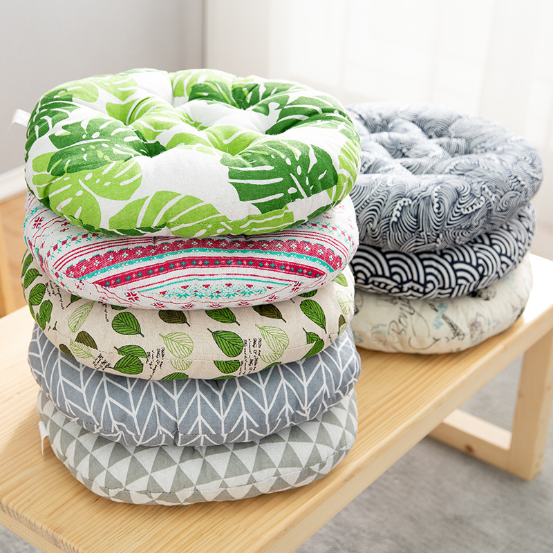 Cotton and hemp Chair pads Ground cushion Tatami thickening circular Seat cushion Seat cushion household student Wicker chair Butt pad