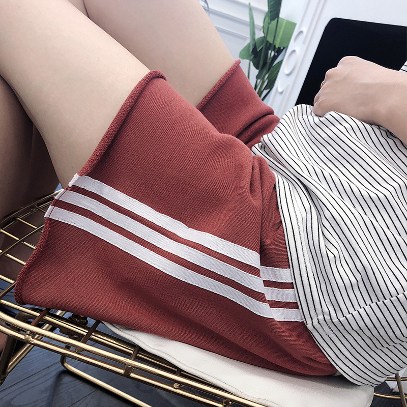19 Spring and summer new pattern Korean Edition pure cotton Easy leisure time Three bars Sporty pregnant woman Stomach lift shorts