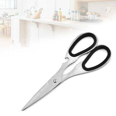 多功能不锈钢剪全钢剪厨房剪刀 强力鸡骨剪带开瓶器2.5mm现货批发|ru