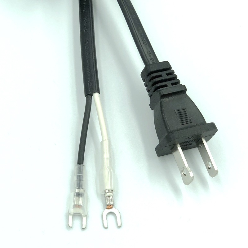 UL美标二三插 5-15P 美规两插 尾部剥皮上锡打端子 3芯 1.5 1.8米