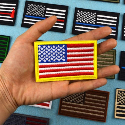 Lianxing Computer Embroidered Badge Adhesive USA American Flag Backpack Decorative Badge Clothing Accessories Patch Armband