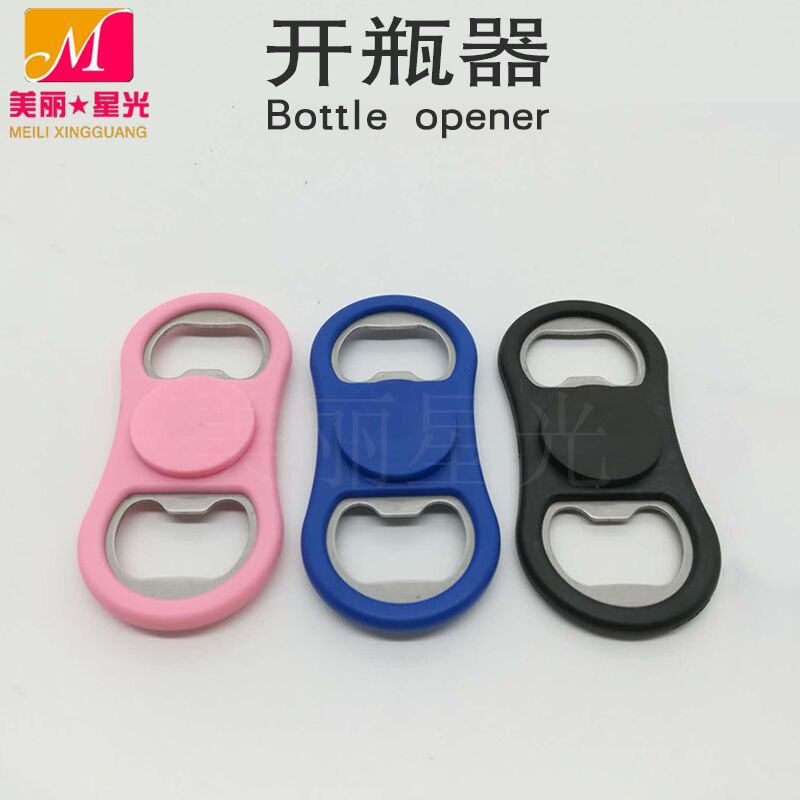 Creativo abridor de botellas de giroscopio con la punta del dedo, regalo de campaña publicitaria, fabricante de abridor de bebidas de cerveza de acero inoxidable